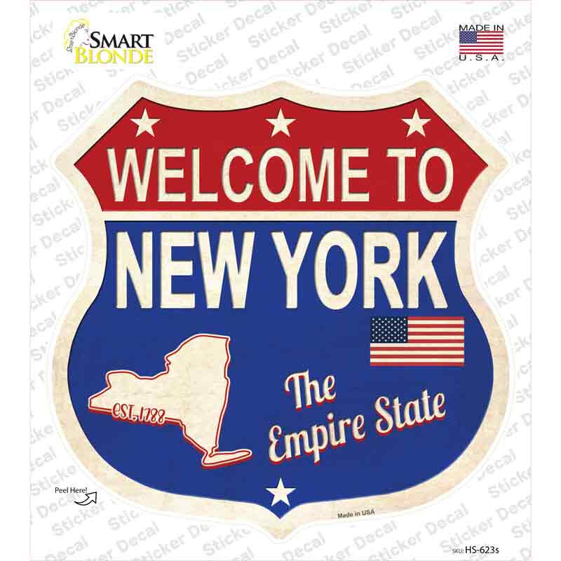 New York Established Novelty Highway Shield Sticker Decal Small