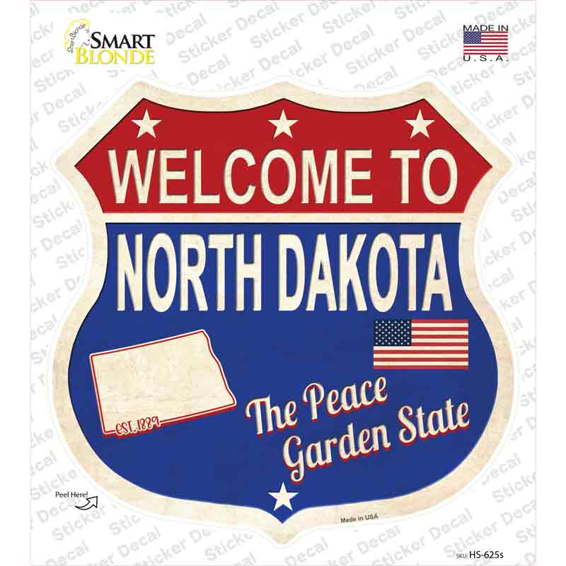 North Dakota Established Novelty Highway Shield Sticker Decal Small