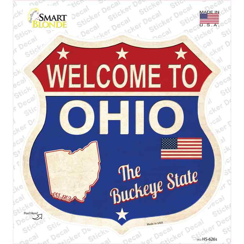 Ohio Established Novelty Highway Shield Sticker Decal Small