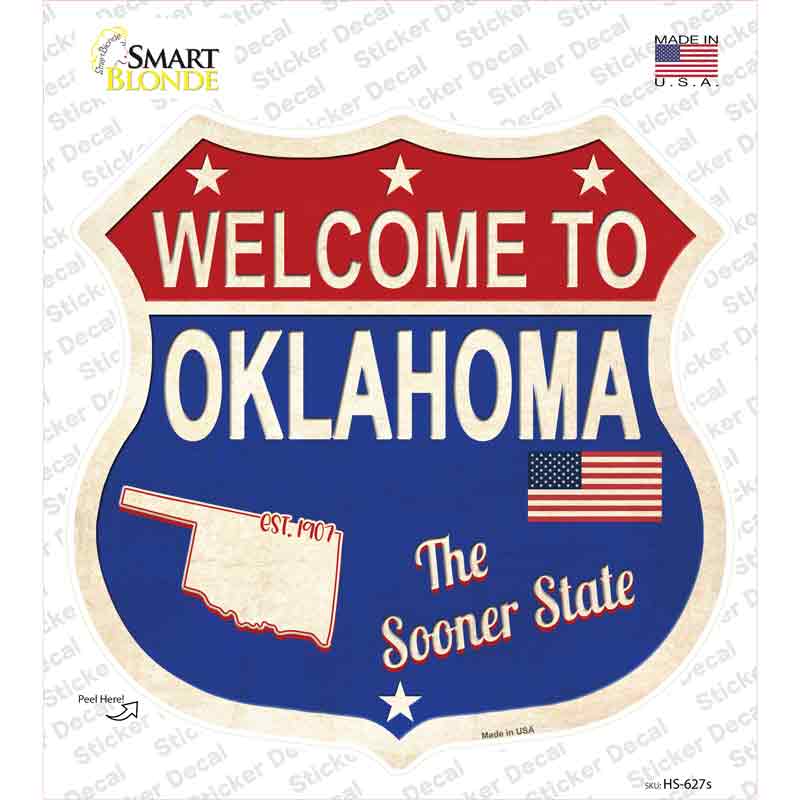 Oklahoma Established Novelty Highway Shield Sticker Decal Small