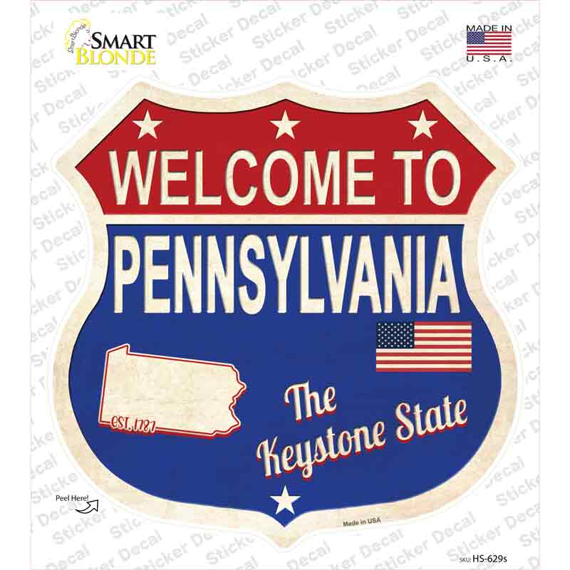 Pennsylvania Established Novelty Highway Shield Sticker Decal Small