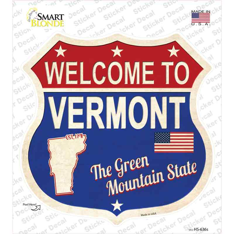 Vermont Established Novelty Highway Shield Sticker Decal Small