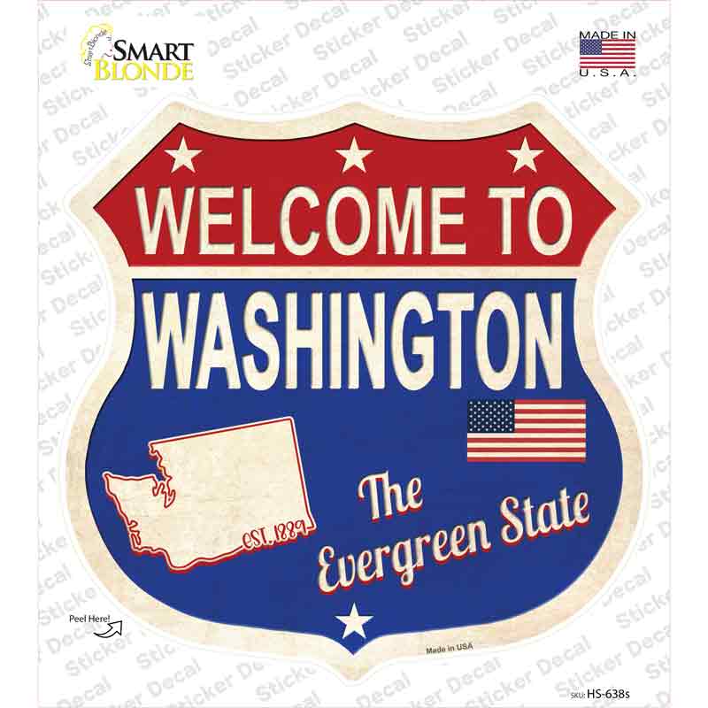 Washington Established Novelty Highway Shield Sticker Decal Small