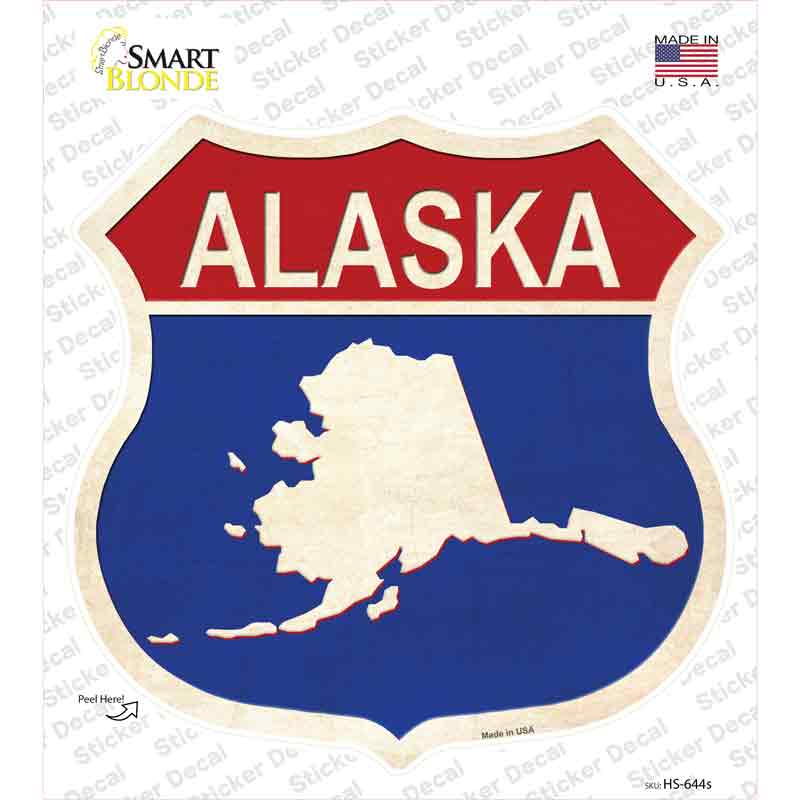 Alaska Silhouette Novelty Highway Shield Sticker Decal Small