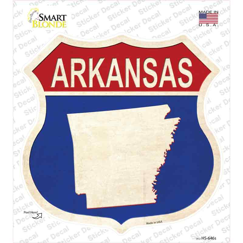 Arkansas Silhouette Novelty Highway Shield Sticker Decal Small