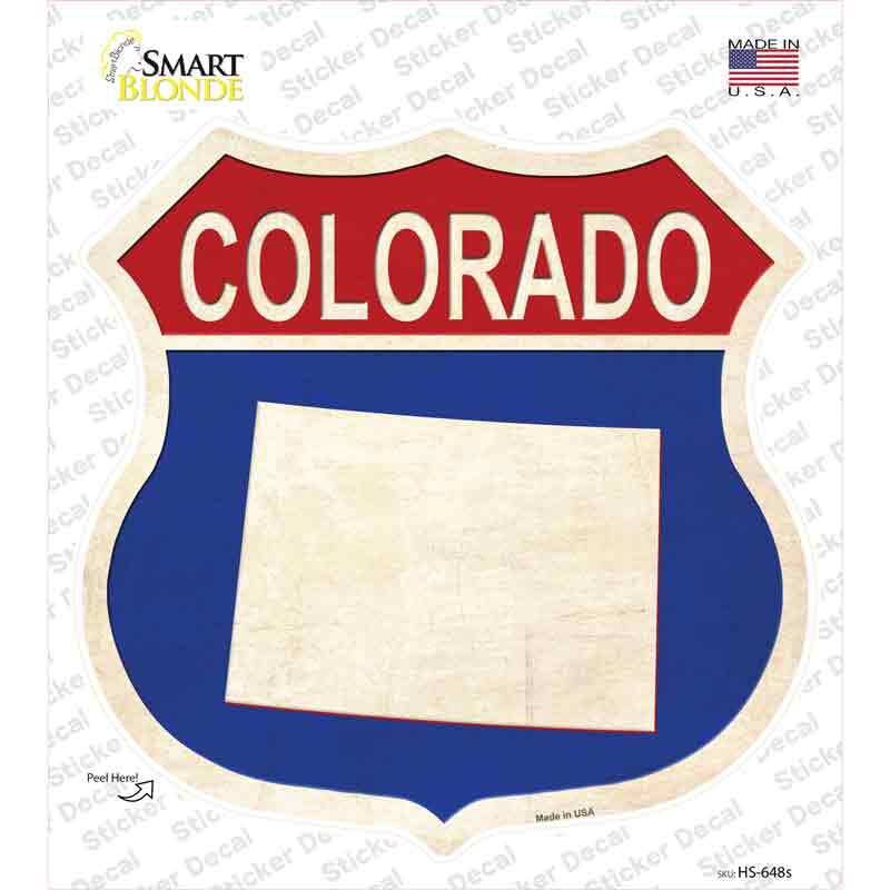 Colorado Silhouette Novelty Highway Shield Sticker Decal Small