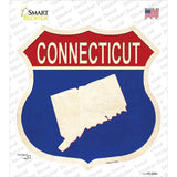 Connecticut Silhouette Novelty Highway Shield Sticker Decal Small