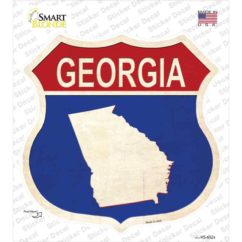 Georgia Silhouette Novelty Highway Shield Sticker Decal Small