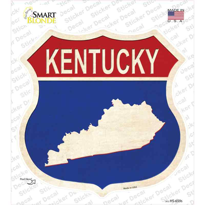 Kentucky Silhouette Novelty Highway Shield Sticker Decal Small