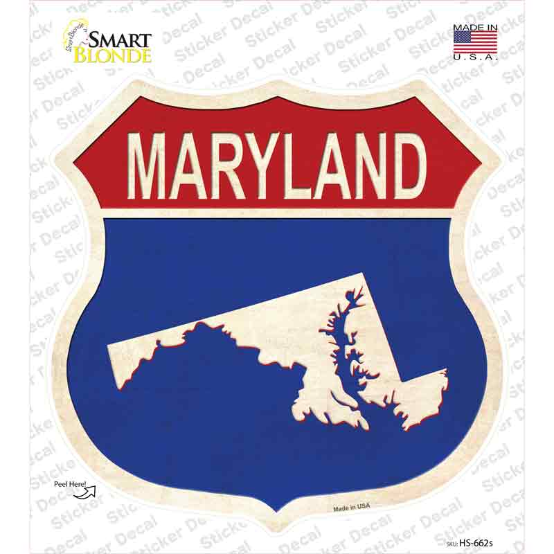 Maryland Silhouette Novelty Highway Shield Sticker Decal Small