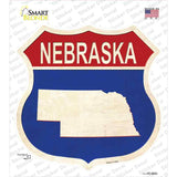 Nebraska Silhouette Novelty Highway Shield Sticker Decal Small