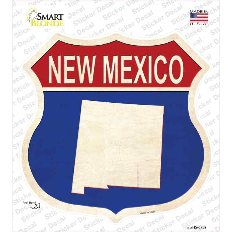 New Mexico Silhouette Novelty Highway Shield Sticker Decal Small