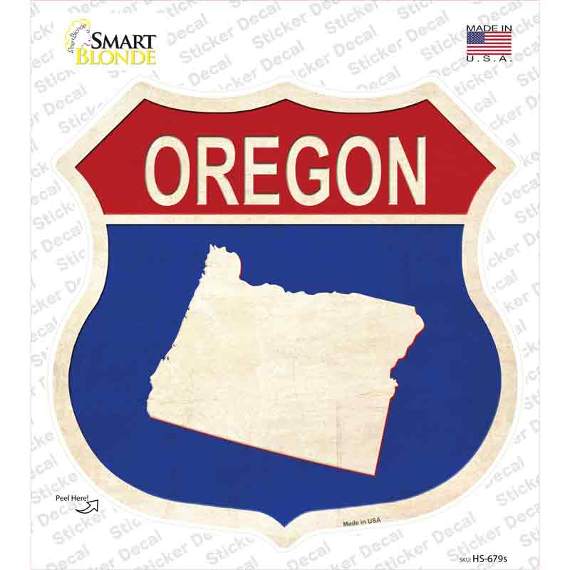 Oregon Silhouette Novelty Highway Shield Sticker Decal Small