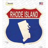 Rhode Island Silhouette Novelty Highway Shield Sticker Decal Small