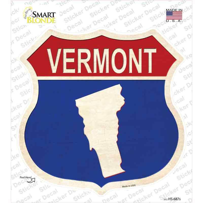 Vermont Silhouette Novelty Highway Shield Sticker Decal Small