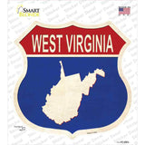 West Virginia Silhouette Novelty Highway Shield Sticker Decal Small