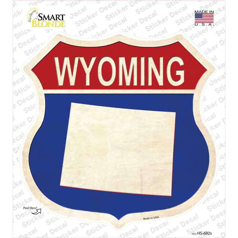 Wyoming Silhouette Novelty Highway Shield Sticker Decal Small