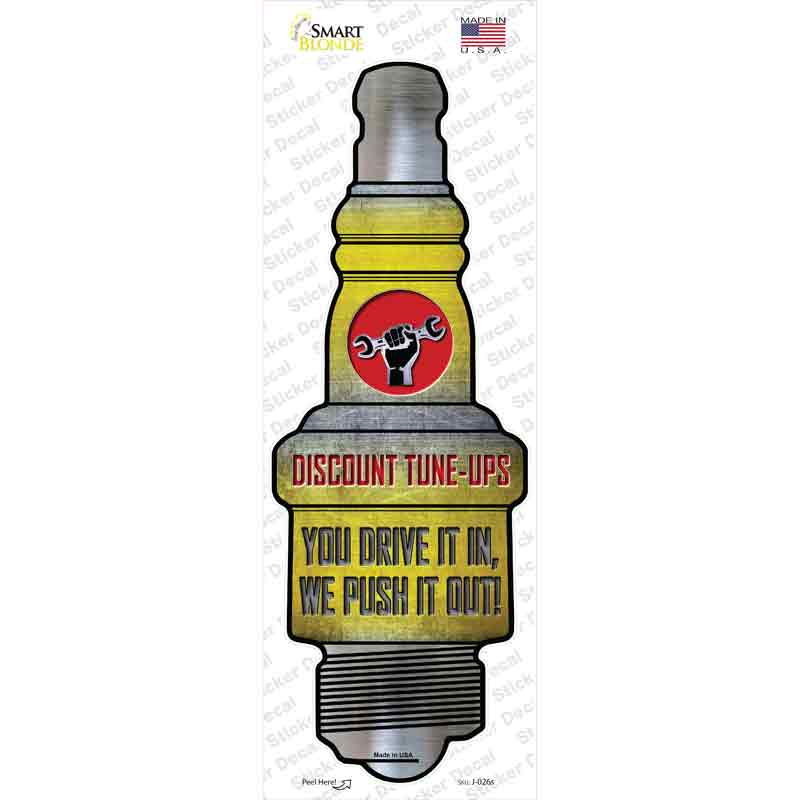 Discount Tuneups Novelty Spark Plug Sticker Decal