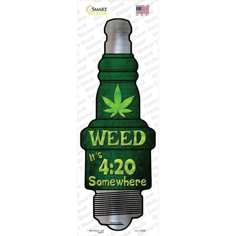 Weed Novelty Spark Plug Sticker Decal Small