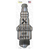 Airplane Mechanic On Duty Novelty Spark Plug Sticker Decal