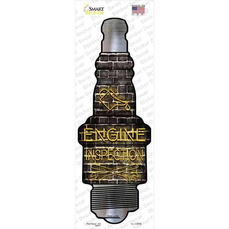 Engine Inspection Novelty Spark Plug Sticker Decal