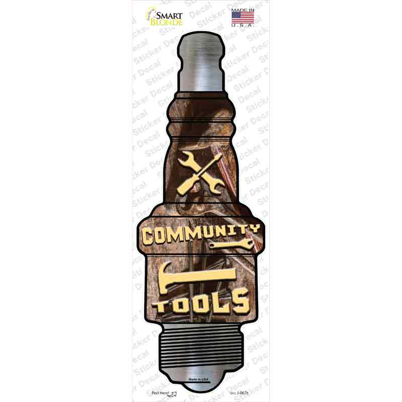 Community Tools Novelty Spark Plug Sticker Decal
