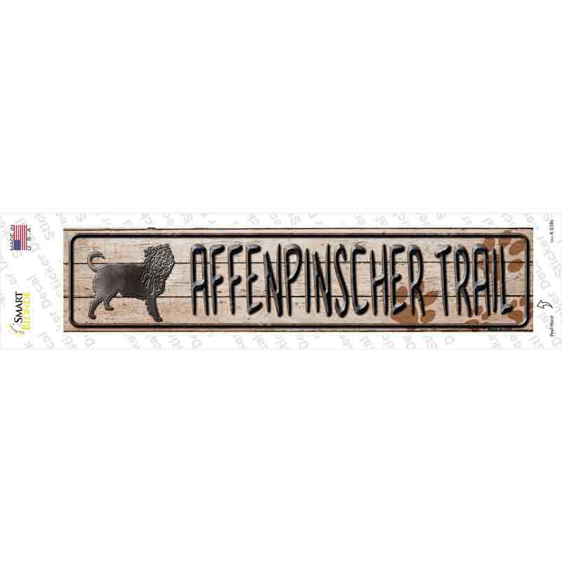 Affenpinscher Trail Novelty Narrow Sticker Decal Small