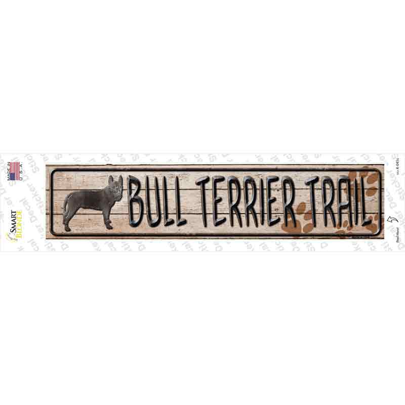 Bull Terrier Trail Novelty Narrow Sticker Decal Small