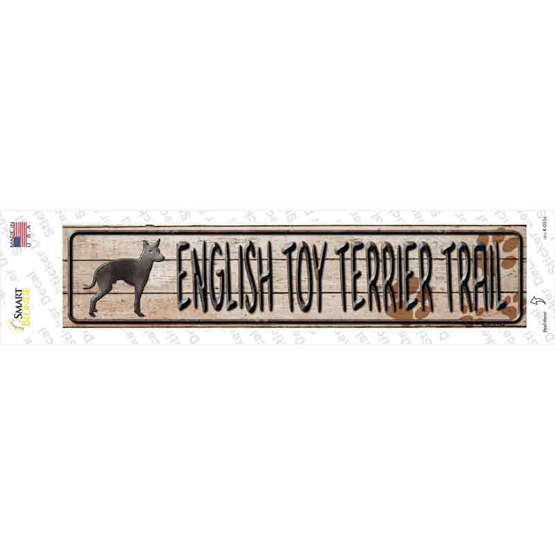 English Toy Terrier Trail Novelty Narrow Sticker Decal Small