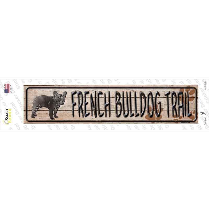 French Bulldog Trail Novelty Narrow Sticker Decal Small