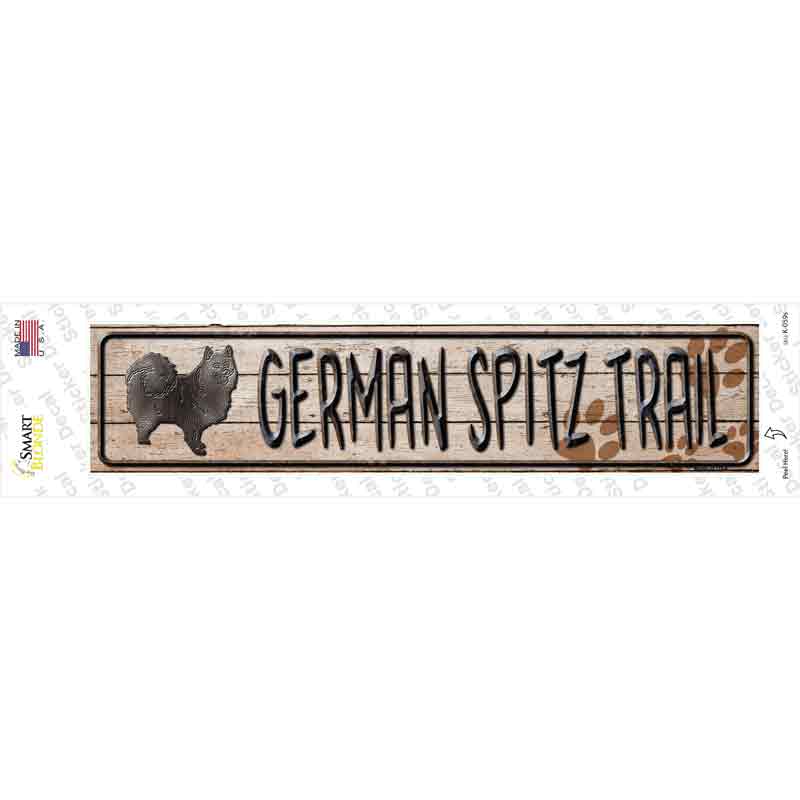 German Spitz Trail Novelty Narrow Sticker Decal Small