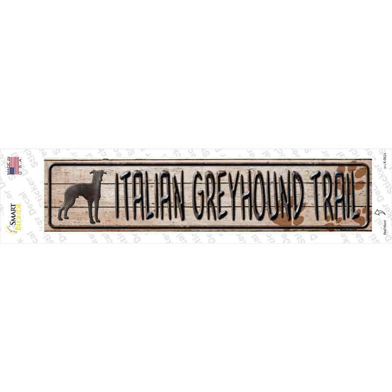 Italian Greyhound Trail Novelty Narrow Sticker Decal Small