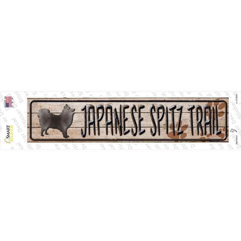 Japanese Spitz Trail Novelty Narrow Sticker Decal Small