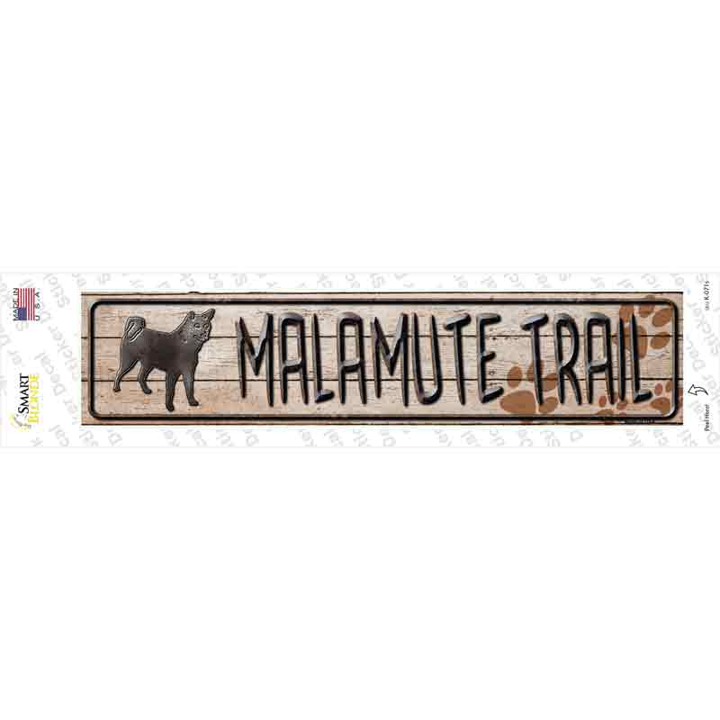 Malamute Trail Novelty Narrow Sticker Decal Small