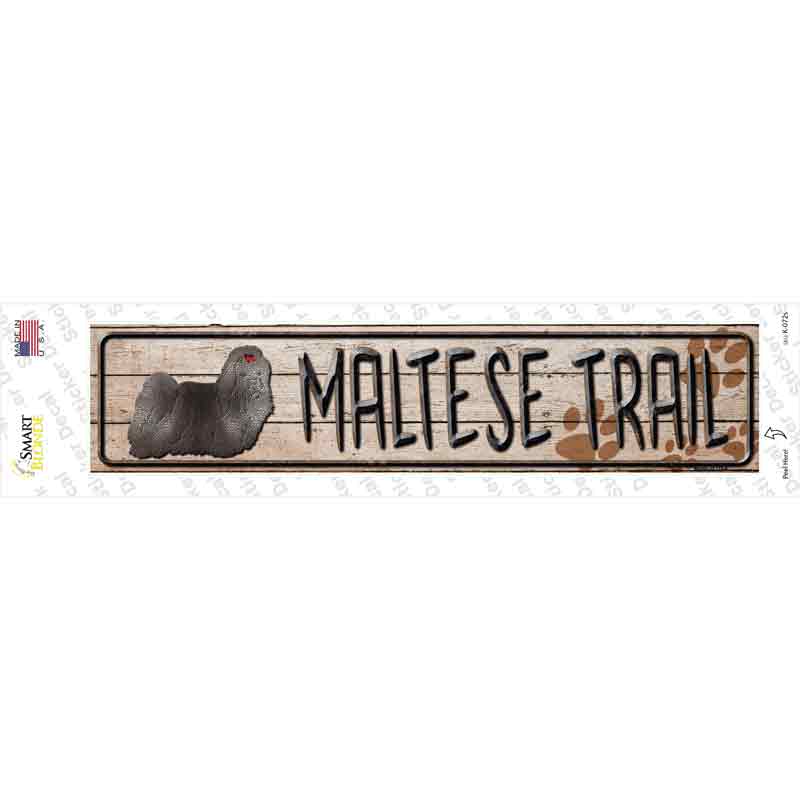 Maltese Trail Novelty Narrow Sticker Decal Small