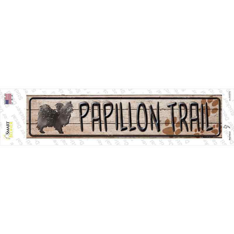 Papillon Trail Novelty Narrow Sticker Decal Small