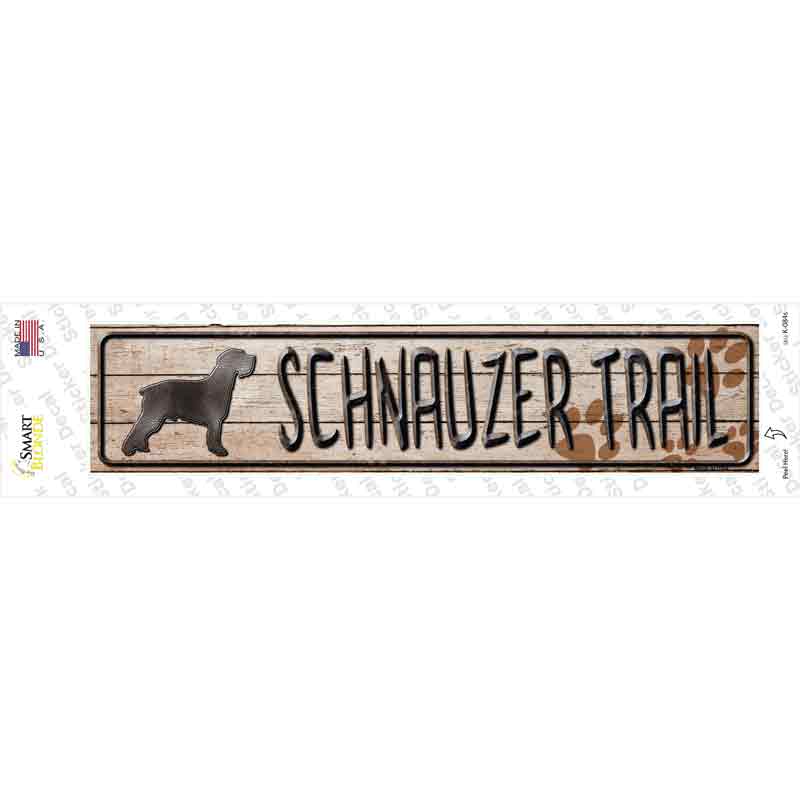 Schnauzer Trail Novelty Narrow Sticker Decal Small