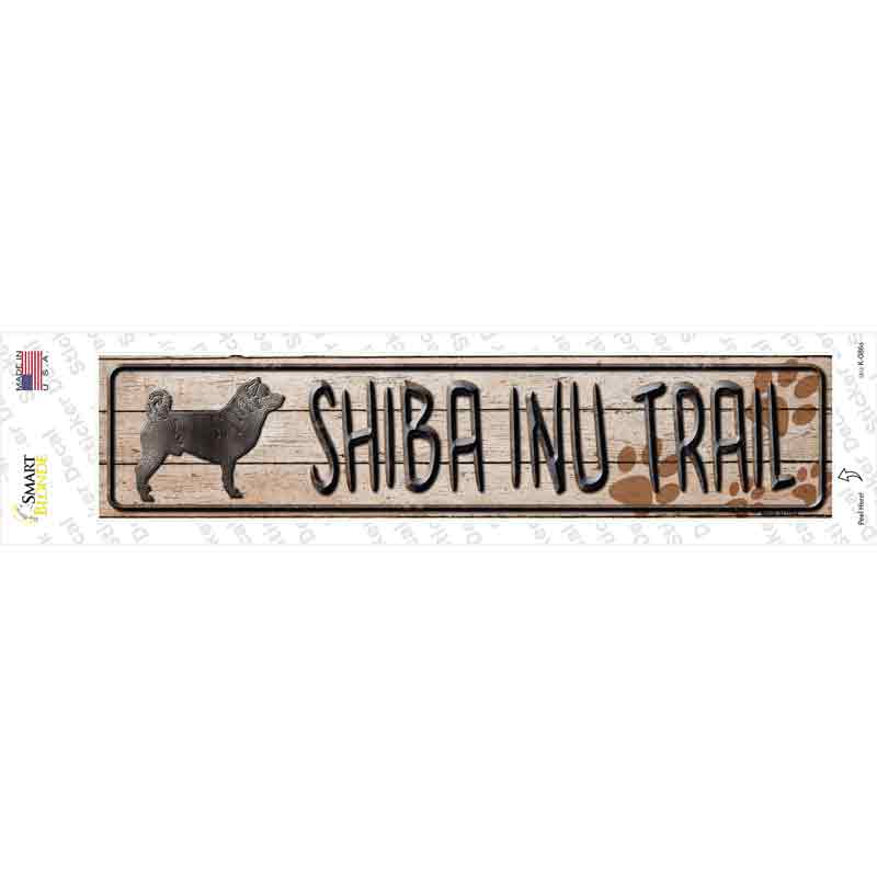 Shiba Inu Trail Novelty Narrow Sticker Decal Small