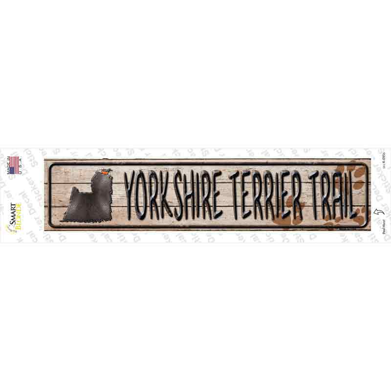 Yorkshire Terrier Trail Novelty Narrow Sticker Decal Small