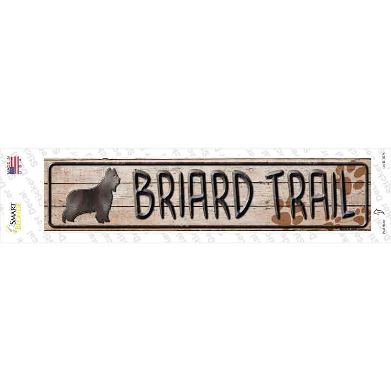 Briard Trail Novelty Narrow Sticker Decal Small