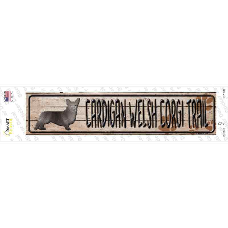 Cardigan Welsh Corgi Trail Novelty Narrow Sticker Decal Small