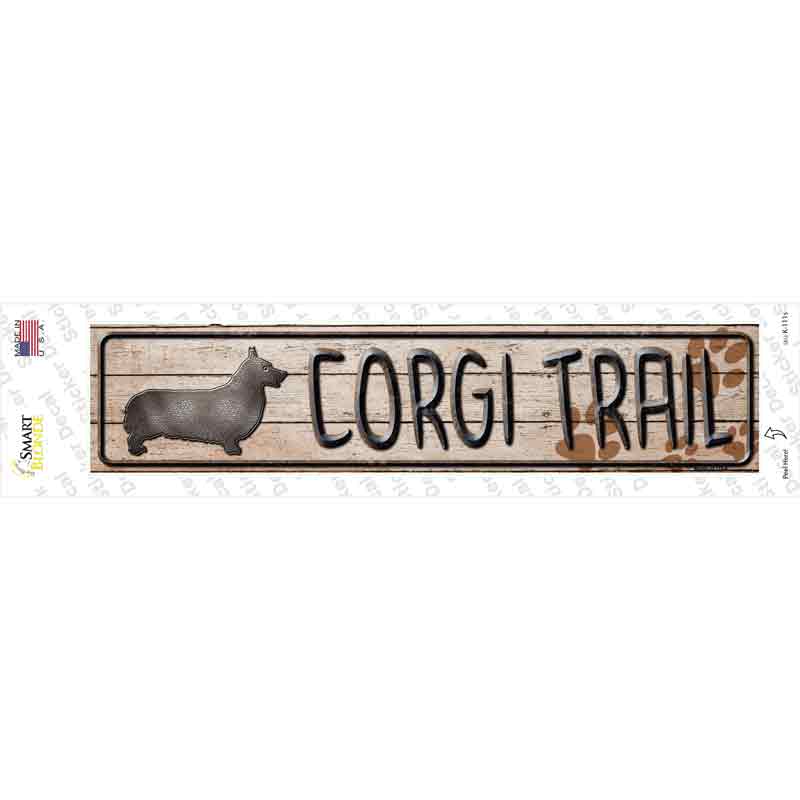 Corgi Trail Novelty Narrow Sticker Decal Small