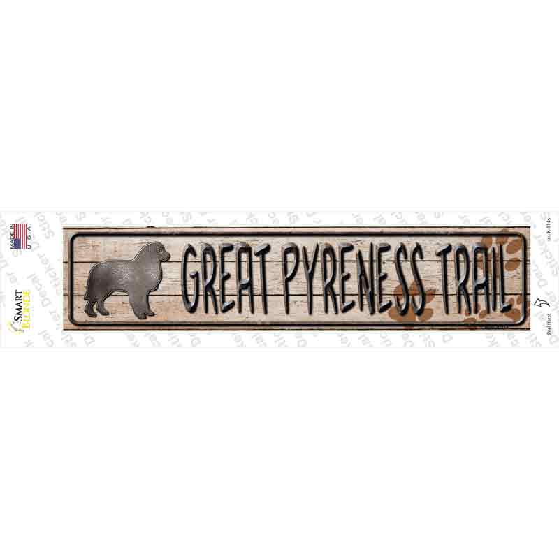 Great Pyrenees Trail Novelty Narrow Sticker Decal Small