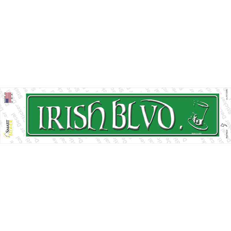 Irish Blvd Novelty Narrow Sticker Decal Small