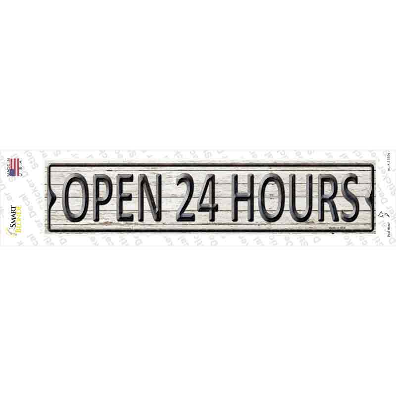 Open 24 Hours Novelty Narrow Sticker Decal