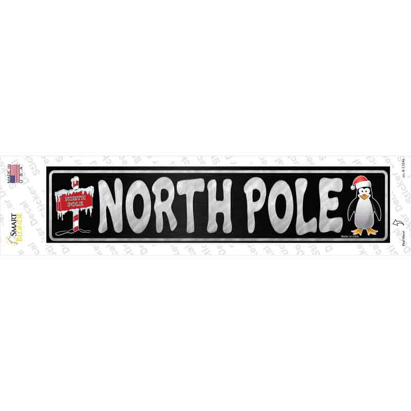 North Pole Novelty Narrow Sticker Decal Small