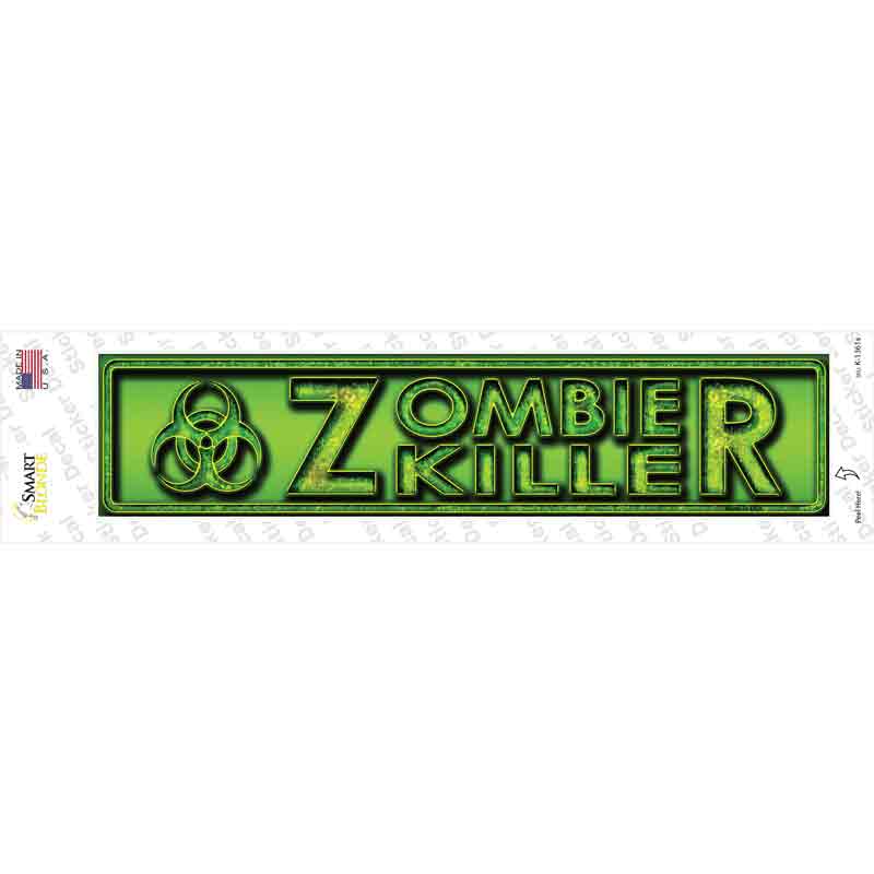 Zombie Killer Novelty Narrow Sticker Decal Small