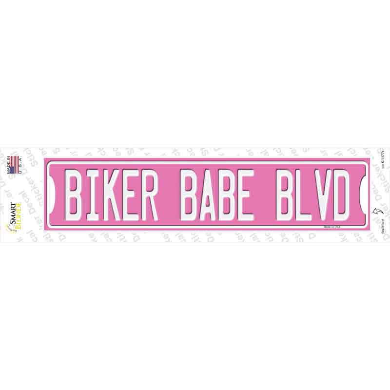 Biker Babe Novelty Narrow Sticker Decal Small