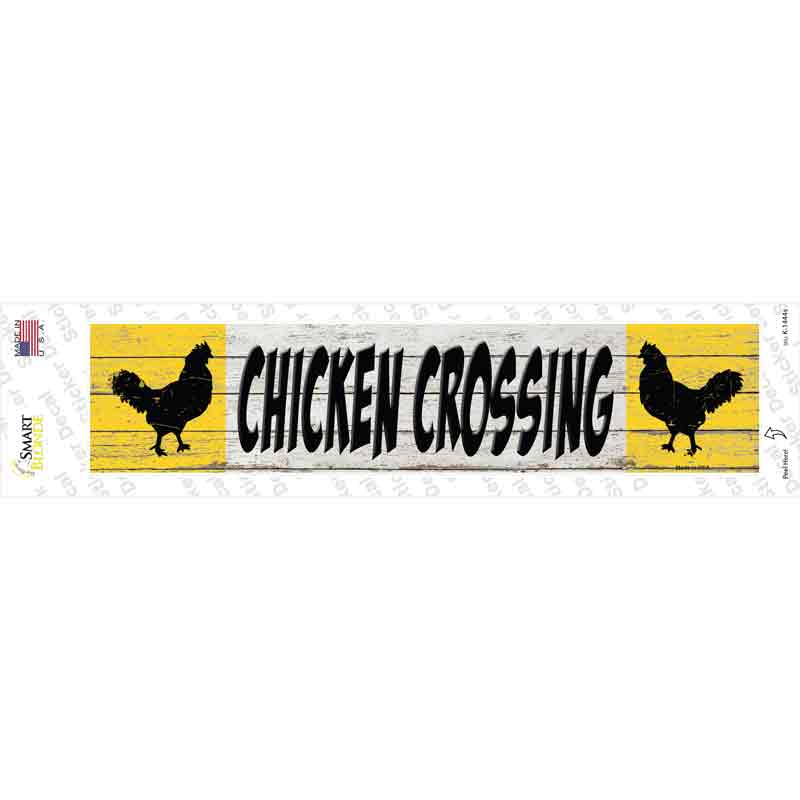 Chicken Crossing Novelty Narrow Sticker Decal Small