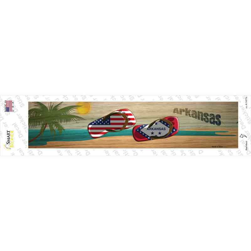 Arkansas and US Flag Novelty Narrow Sticker Decal